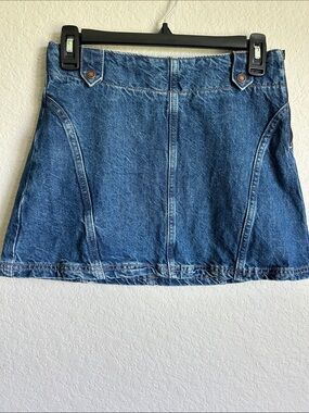 We The Free Denim A-Line Mini Skirt - Blue